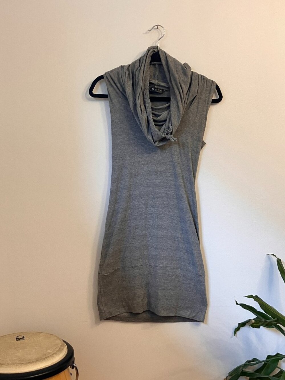 Oöm Ethikwear Y2K – Cowl Neck Mini Dress | Heather Grey |